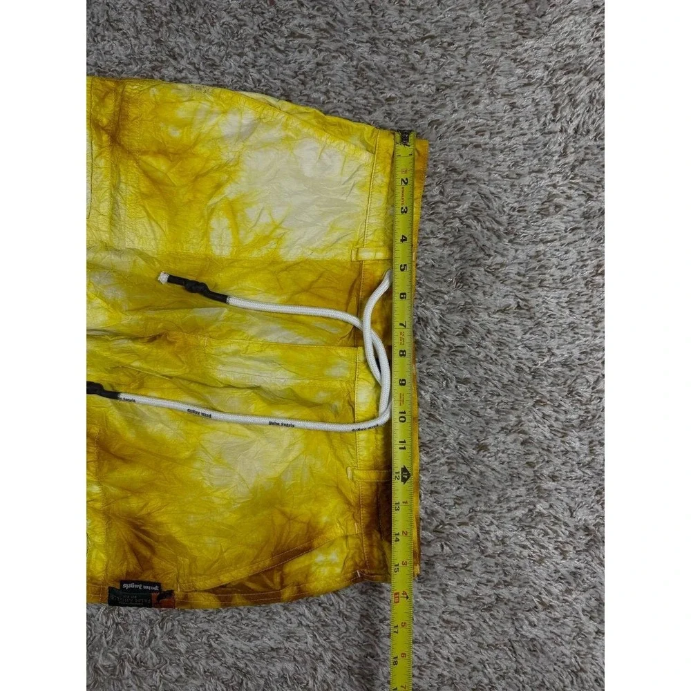 Palm Angels Tie-Dye Shell Cargo Pants Yellow Men's Size 46